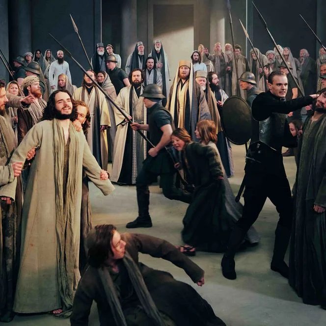 Cleansing of the Temple scene at the Oberammergau Passion Play