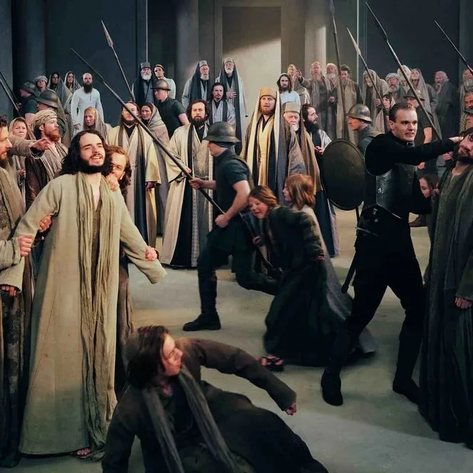 Cleansing of the Temple scene at the Oberammergau Passion Play